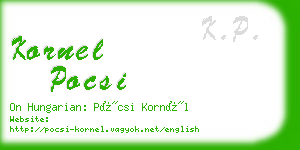 kornel pocsi business card